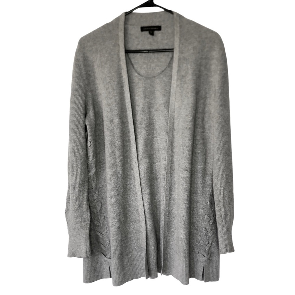 Banana Republic Open Front Long Cardigan Gray Cotton Blend Woman's